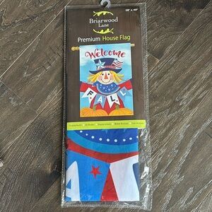 Briarwood Lane Patriotic Scarecrow Premium House Flag,mildew/fade resist